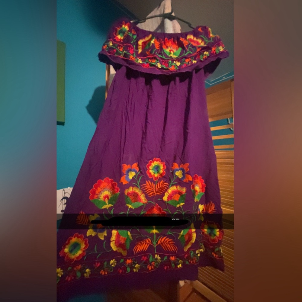 Mexican Style Purple Dress